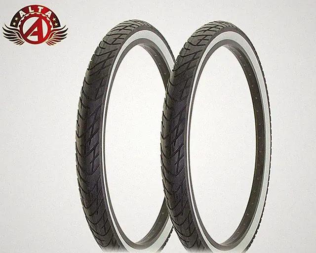 2 ALTA BICYCLE WIRE BEAD CRUISER TIRES 26 x 2.125 WHITEWALL BEACHBUM SLICK TREAD