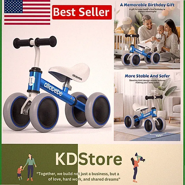 Adjustable Toddler Balance Bike (12-30 ) - Silent Wheels & Lightweight