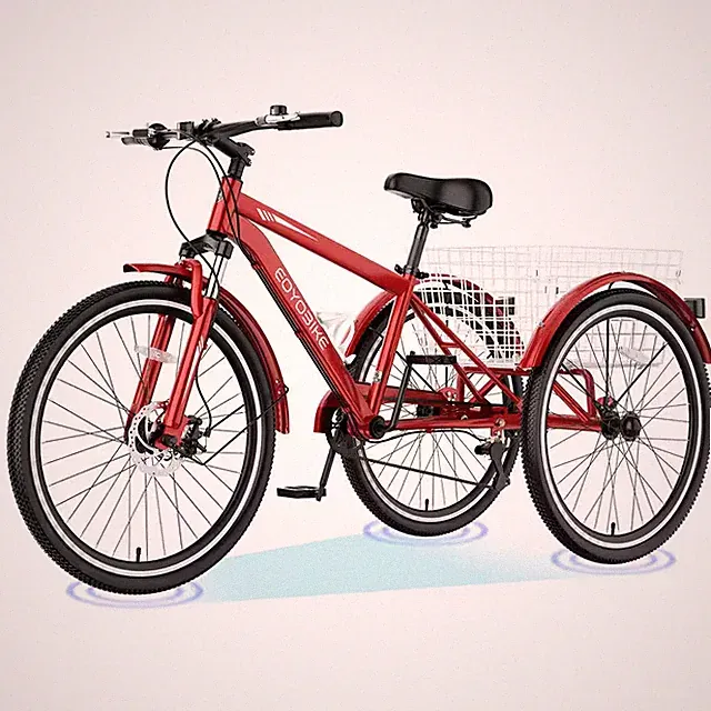 Adult Mountain Tricycle 7-Speed 3-Wheel Bike 27.5 In. Tire Adults Trikes for Sen