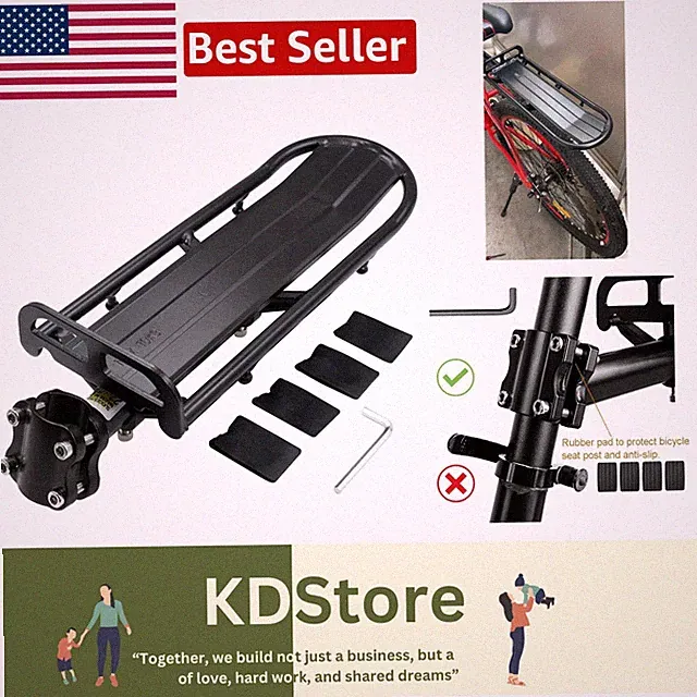 Aluminum Alloy Bicycle Rear Rack - Quick Release for Easy Mounting, 22lb Load