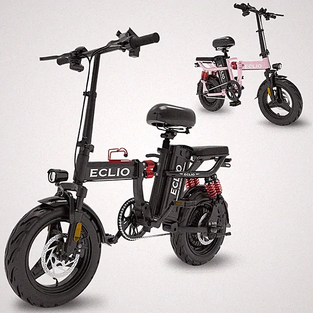 Eclio Ebike 14" Folding City Bike Peak 800W Motor 25MPH Electric Bike for Adults
