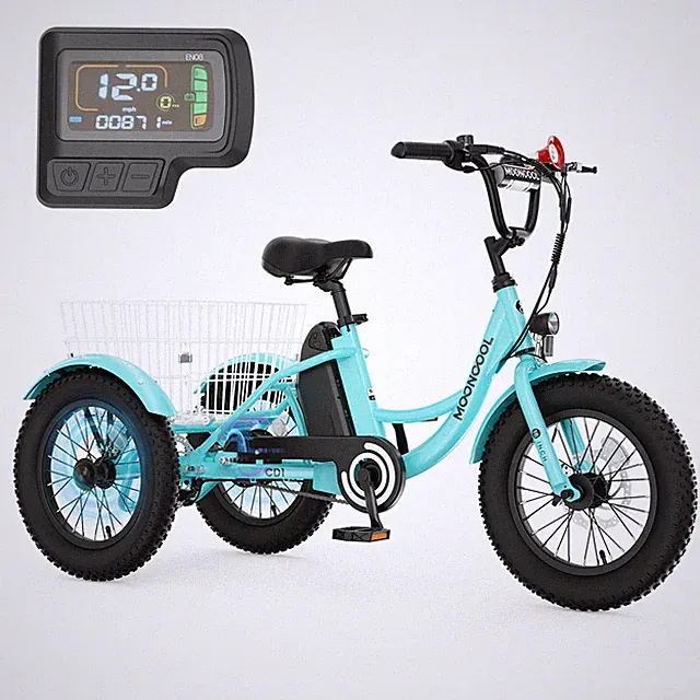 MOONCOOL 16IN 3.0 Fat Tire Tricycle Electric Trike 250W Electric Tricycle Youth