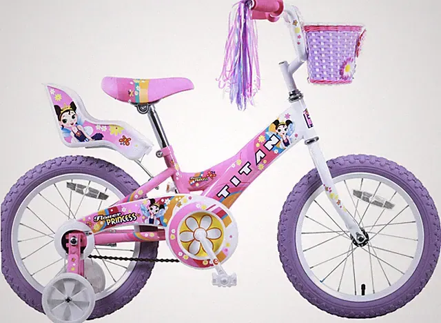 Titan Flower Princess BMX Bike, Pink, 16-Inch and Helmet Combo Set