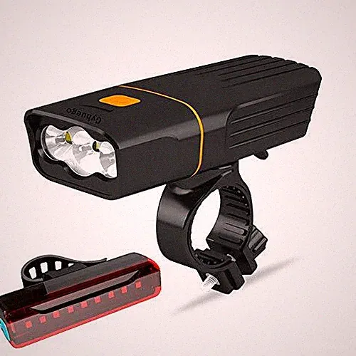 USB Rechargeable Bike Light Front, Super Bright 3 Led 3000 Lumens, Runtime