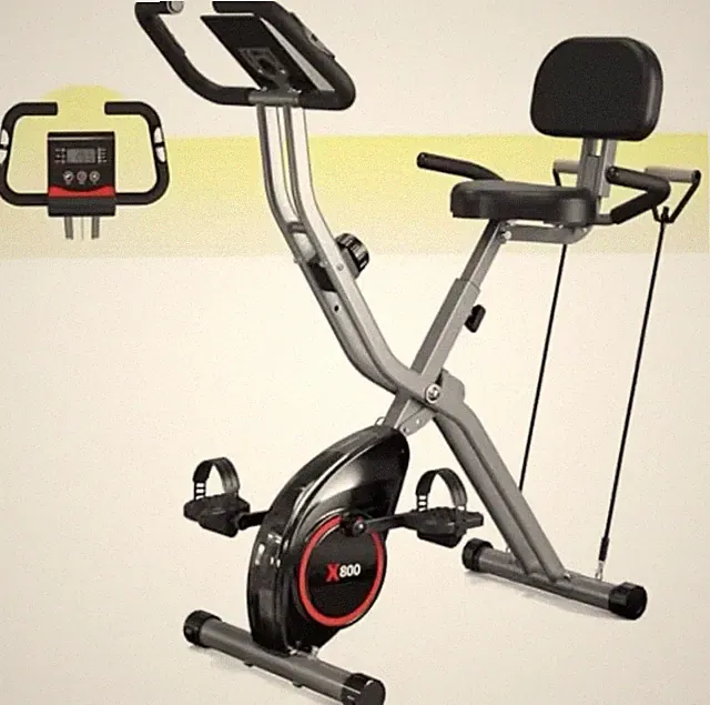USLIM X800 Upright Foldable Exercise Bike, Adjustable Seat, LCD, 260lb Max Load